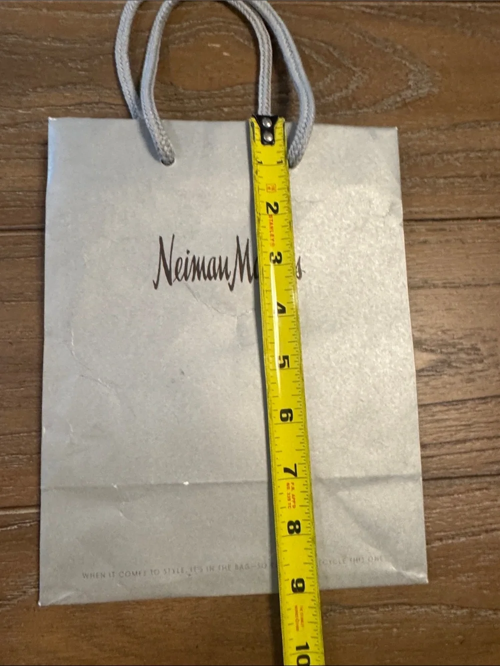 Neiman Marcus Light Gray Rope-Handle Gift Tote